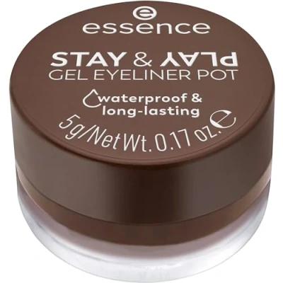 Imagen de Essence Cosmetics Delineador De Ojos En Gel Stay &amp; Play, Larga Duración, Gran Pigmentación, No Se Mueve, Color Intenso, Mate, 5 g