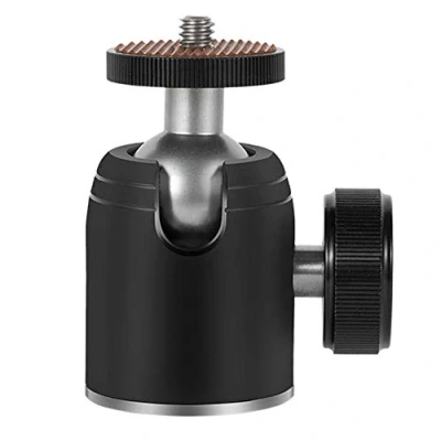 Imagen de Harwerrel Trípode Mini Rotula de Bola 360 Grados Metal Ballhead Montaje con Adaptador Tornillo 3/8&quot; a 1/4&quot; para cámara Digital DSLR Teléfono Celular Monopod Gopro Soporte luz Faros
