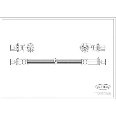 Imagen de CORTECO 19032505 Latiguillos de Freno Eje delantero 440 TOYOTA: 4Runner