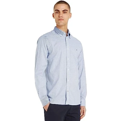 Imagen de Tommy Hilfiger SLIM Camisa, Hombre, Talla: Small, Carbon navy / white