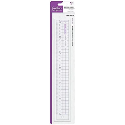 Imagen de Crafter&#039;s Companion Metal Regla Acrílico Corte Borde Recto 30 cm, Clear