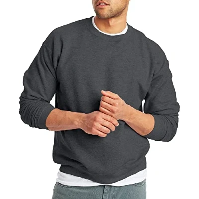 Imagen de Hanes Men&#039;s Ecosmart Fleece Sweatshirt Sudadera con Capucha, Gris Oscuro Jaspeado, XXXXL para Hombre