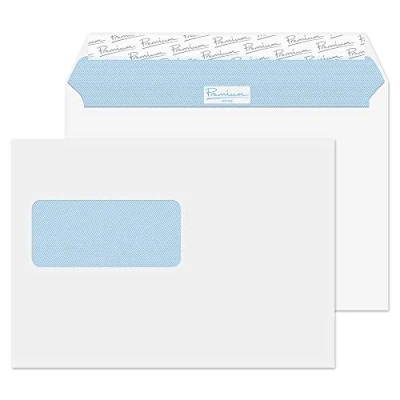Imagen de Premium Office C5 Paquete de sobres con cierre autoadhesivo (con ventanilla, 229 x 162 mm, 500 unidades), color blanco