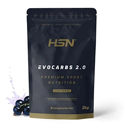 Imagen de Bebida Isotónica en Polvo Evocarbs 2.0 de HSN Sabor Grosella Negra 3 Kg = 75 Tomas por Envase Carbohidratos Sin Gluten y Electrolitos No GMO, Vegano