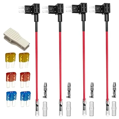 Imagen de Gebildet 4pcs 12V 24V 20A Micro 2 Add a Circuito Portafusibles, Portafusibles con Alambre, Cable Fusible, 6pcs Fusible (5A /10A /15A) y 1pc Extractor de Fusibles