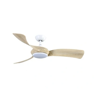Imagen de ABRILA Ventilador DC CERDEÑA Color Blanco con tres Aspas en Haya 6 Velocidades Ajustables 3 Temperaturas de Luz Mando a Distancia Incluido Ideal para Grandes Espacios