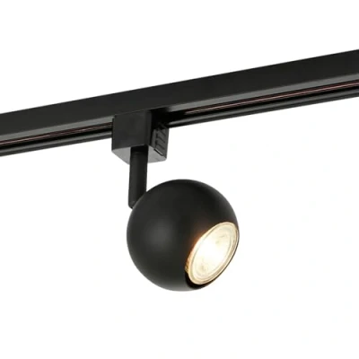 Imagen de Lámpara para sistema de riel &#039;Felipo&#039; (Moderno) en Negro e.o. Salón &amp; Comedor (1 llama, GU10) PRIOS un carril, foco