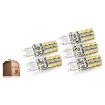 Imagen de ONSSI bombilla LED Casquillo G9 5W (Equivalente a halógena de 45W), no regulable, 400lm Blanco Neutro 4000k Lámpara 220v (Pack 5)