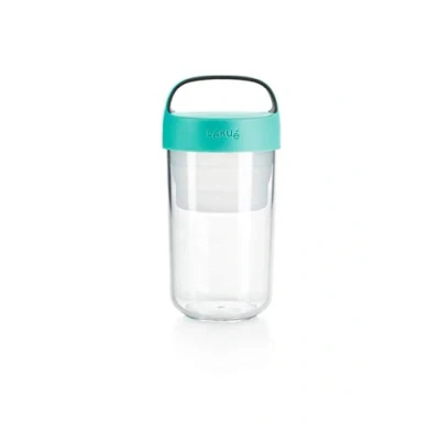 Imagen de Lékué Recipiente/Jarra Hermético Para Transportar Alimentos, comida, desayuno, merienda, Jar to go color Turquesa, 600 ml