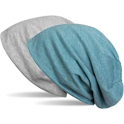 Imagen de styleBREAKER Gorra Reversible de Colores Lisos, lengüeta, Ligera y Suave, longbeanie, Unisex 04024115, Color:Gris Moteado/Azul Moteado