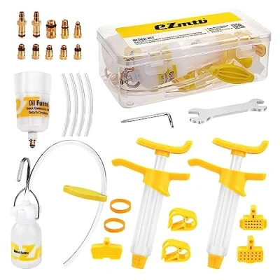 Imagen de Kit Purgado Frenos de Disco Hidráulico para Bicicleta, Juego Purga Mineral Shimano, Magura, Tektro y Sram Series MTB, Universal Herramientas Reparación