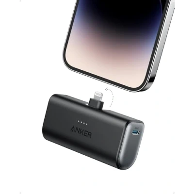 Imagen de Anker Power Bank Carga Rapida 621 de 5000 mAh, Cargador portátil inalámbrico con Conector Lightning, Bateria Externa 12 W Certificación MFi, Compatible iPhone 1413/12/Pro/Pro MAX Series(Negro)