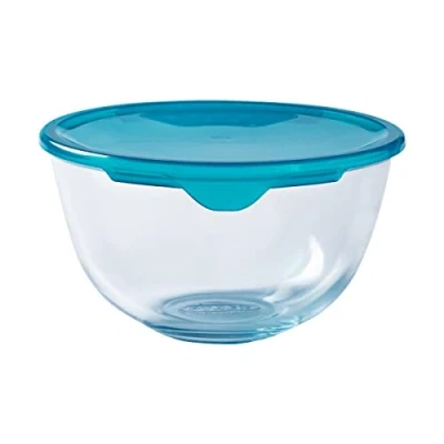 Imagen de Pyrex Bol Mezclas con Tapa 17M 1,0L Prep &amp; S, Acero Inoxidable, Multicolor, 1 litros