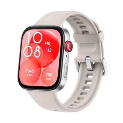 Imagen de Huawei Watch Fit 3 Plata (Banda De Silicona Beis)