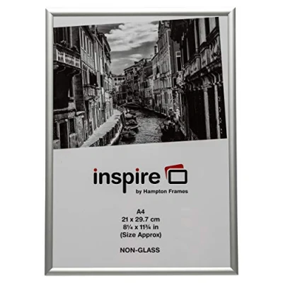 Imagen de The Photo Album Company PAAFA4B Marco de fotos (aluminio satinado), plata, metal