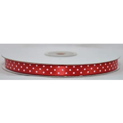 Imagen de Tape Tapes Double Faced Satin Polka Dot Width 10 mm Length 50 Metres red
