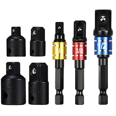 Imagen de wohot 7pcs Juego de Adaptadores Reductores Impacto, 3 Dado Grado Impacto 1/4 3/8 1/2+ 4 Adaptador Llave Vaso 1/4&#039;&#039; a 3/8&#039;&#039; 1/2&#039;&#039;