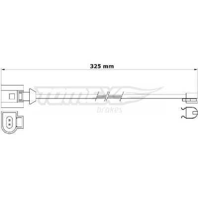 Imagen de TOMEX brakes TX 31 26 Sensor de Desgaste Pastillas Frenos Eje delantero VOLKSWAGEN: Touareg II