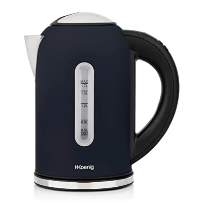 Imagen de H.Koenig BOE56 Hervidor de Agua Eléctrico, 2200W, Capacidad 1,7Litros, Base 360º, Azul Oscuro, LCD.