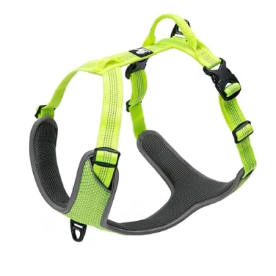 Imagen de Truelove Arnés para Perro Reflectante Ajustable No Tire Durable Mascota Chaleco Coche Viaje al Aire Libre TLH6071(Amarillo neón,S)