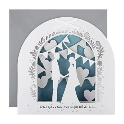 Imagen de Hallmark Tarjeta de boda 3D, diseño contemporáneo con texto en inglés Once Upon a Time