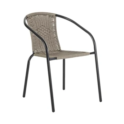 Imagen de LOLAhome Sillas Jardín Exterior Sillon Gris Ratan y Acero para Balcón o Terraza Apilables Cómodas Resistentes Trivia