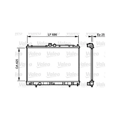 Imagen de VALEO 735203 Radiador, refrigeración del motor Aluminio 425 691 26 sin regulador de refrigerante Aletas soldadas
