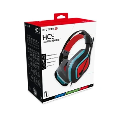 Imagen de Gioteck Auricular con Cable Rojo y Azul HC 9 para Nintendo Switch (Nintendo Switch)