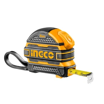 Imagen de Ingco Hsmt083521e Flexómetro de bolsillo profesional, 5 m x 19 mm, certificado Mid 2