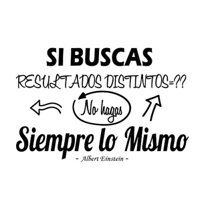 Imagen de Frase vinilo &quot;Si buscas resultados distintos.. Vinilos decorativos frases motivadoras para pared. DC 16130 M (65x43cm)