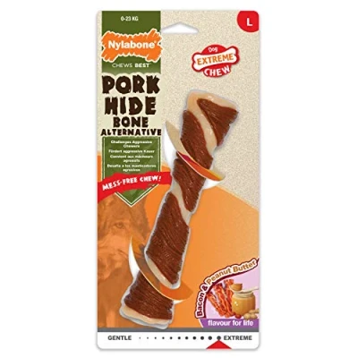 Imagen de Nylabone Juguete masticable en Forma de Hueso para la higiene Dental Perros con mordida agresiva 217.5 g
