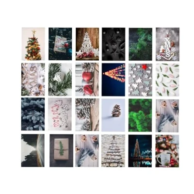 Imagen de 48x tarjetas Navidad de felicitación postales con diseños modernos sobres