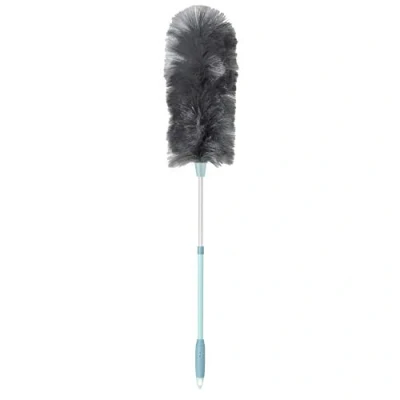 Imagen de Vigar Plumero Limpia Muebles Altos y Repisas 14 x 98 cm Modelo Static Cepillo Atrapa Polvo Multiusos Mango Telescópico Gris Azul