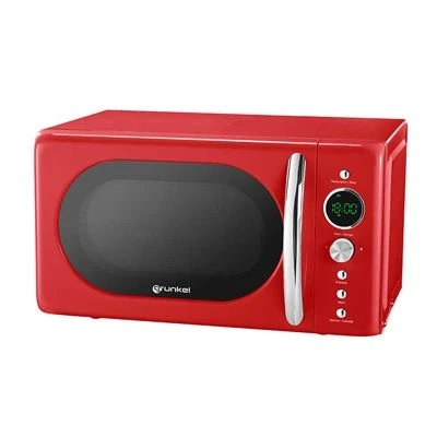 Imagen de Grunkel Microondas de 20L capacidad MW 20 con diseño vintage y 5 niveles potencia Función descongelación temporizador 700W (Rojo Digital)