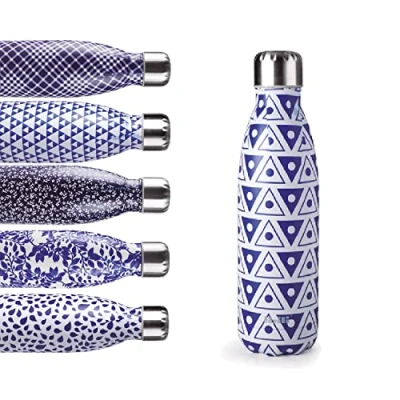 Imagen de IBILI Botella termo symbol blue 500, Acero Inoxidable 18/10, Doble pared, Reutilizable