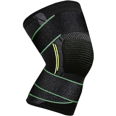 Imagen de VITTO Rodilleras Menisco y Ligamento Transpirable Antideslizante para Hombre Mujer, Rodillera Deportiva Compresion Crossfit, Correr, Entrenamiento, Baloncesto (+ Correa, XXL)