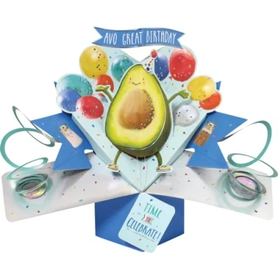 Imagen de Avo Great Birthday Avocado Pop Up Tarjeta de felicitación segunda naturaleza 3D Tarjetas
