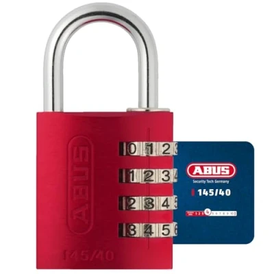 Imagen de Abus 145/40_ROJO Candado aluminio combinacion 40mm 4 dígitos rojo