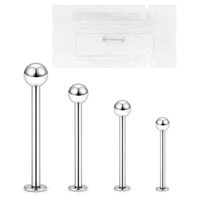 Imagen de WARRIOR STERILE Labret Piercing para Labro Trago Helix Cartilage Ear Stud 316L Acero Quirúrgico 16G(1.2mm) 3mm Ball Body Jewellery PCS 001(8)