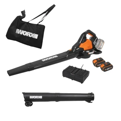 Imagen de Aspirador de Hojas 40V Máx. 2x20V WG583E PowerShare Incluye 2 baterías y Cargador Doble en 1 Recoger aspirar Bolsa 35 L Toberas Ligero