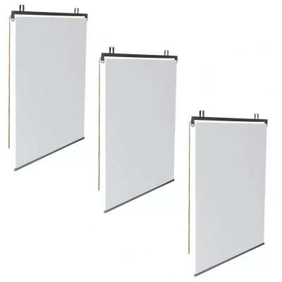 Imagen de Juego de 3 estores enrollables An.124 x Al. 225 CM para pérgola blanca