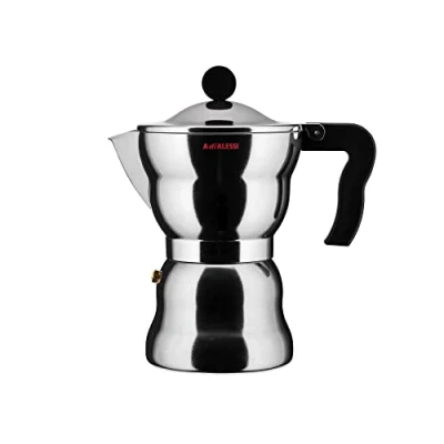 Imagen de Alessi AAM33/6 Cafetera Espresso de Design, Cuerpo Aluminio, Mango y Pomo Resina Termoplástica, 6 Tazas
