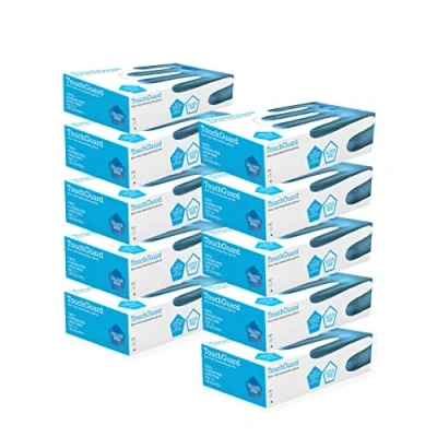 Imagen de TouchGuard Guantes de vinilo azules desechables sin polvos, caja 10*100 unidades, grandes
