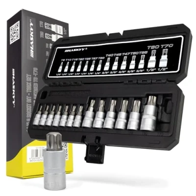 Imagen de Juego de llaves vaso Torx para interior T8 T70, 1/4&quot;, 3/8&quot;, 1/2&quot;