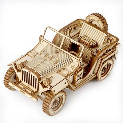 Imagen de Puzzle 3d De Madera Robotime Army Jeep 369 Piezas