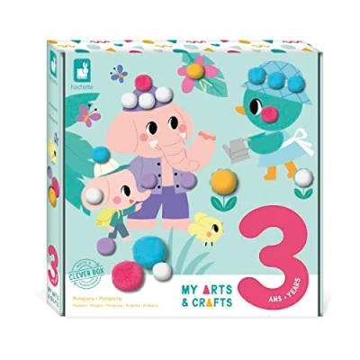 Imagen de JANOD My Arts &amp; Crafts 3 Años Estuche Pompón 4 Cuadros Manualidad Creativa Motricidad Fina y Concentración J07741