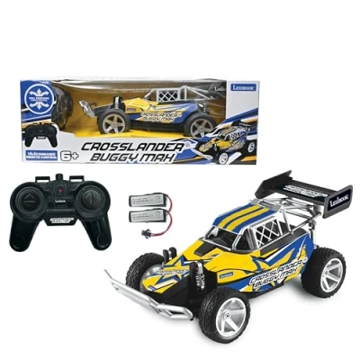 Imagen de Lexibook, Crosslander MAX, Buggy Todoterreno por radiocontrol, hasta 15 km/h, Mando a Distancia y 2 Pilas Recargables Incluidas, Color Azul/Amarillo (RC22)