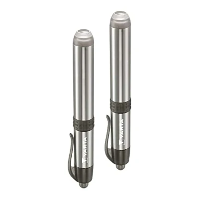Imagen de Varta lámpara de diagnóstico LED doble paquete incluye 1 pila AAA, luz pluma, pupila, extremadamente delgada y ligera, linterna para uso hospitalario, consultorio médico