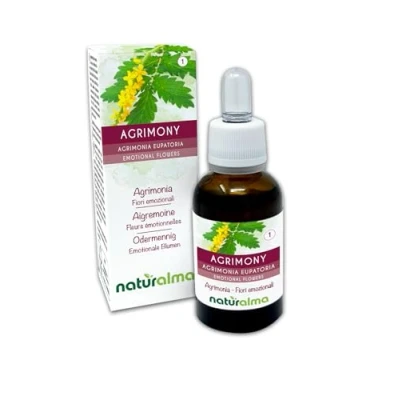 Imagen de Agrimony o Agrimonia (Agrimonia eupatoria) Flores de Bach Naturalma Gotas 30 ml Extracto líquido sin alcohol Esencias florales Vegano y libre