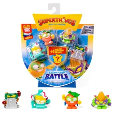 Imagen de SuperThings KAZOOM Power Battle Pack de 5. Contiene 5 (Incluye 1 Figura Sorpresa y capitán Plateado). 4 6